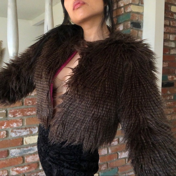 SOLD Vintage Y2K Bebe Faux Fur Cropped Jacket - Picture 3 of 6